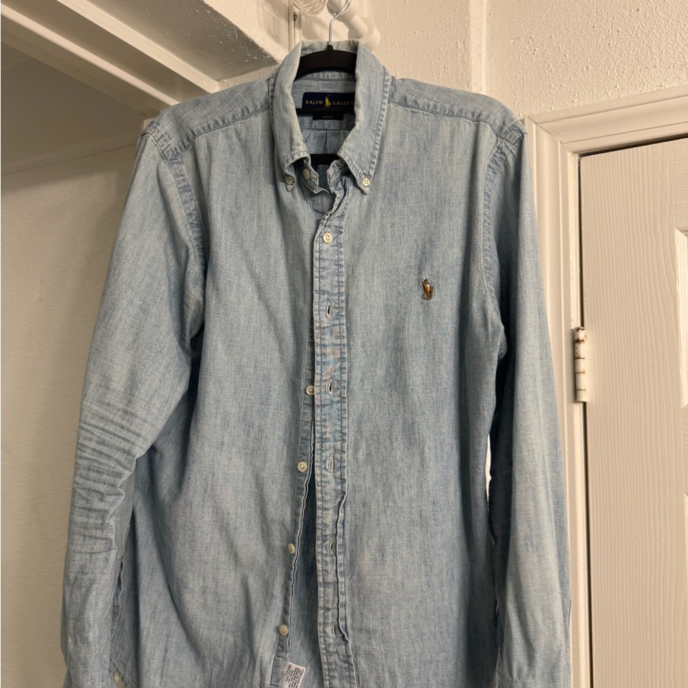 Polo Ralph Lauren Light Blue Denim Shirt medium slim